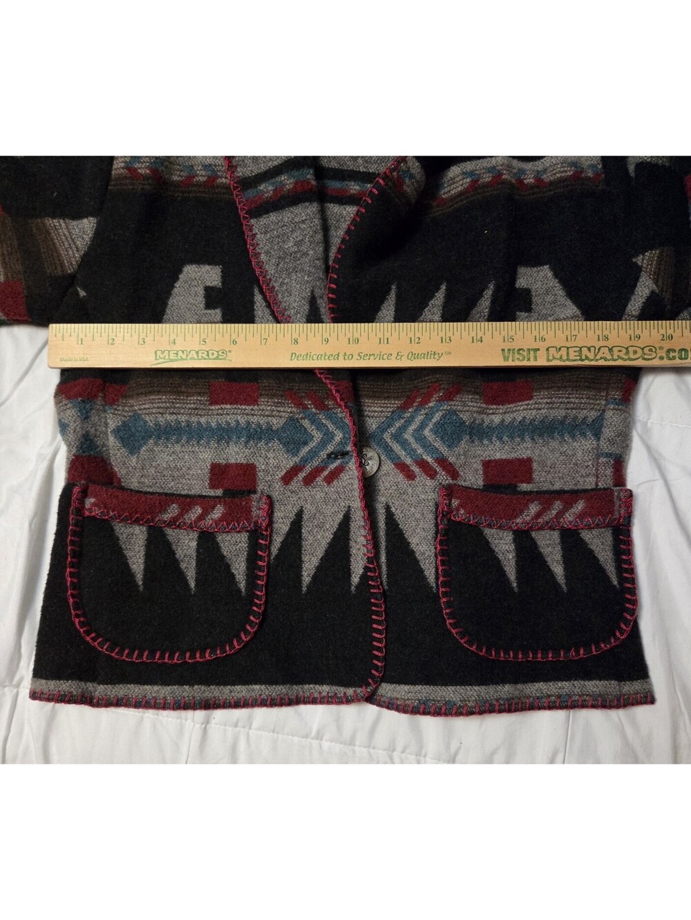 Vintage 90's Rhonda Stark Jacket Large? Aztec Southwestern Western Bolero Retro - Picture 6 of 8